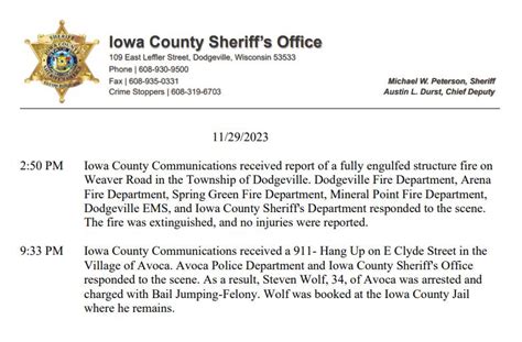 iowa county confessions|iowa county wisconsin police reports.